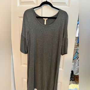 Matilda Jane Clothing sz L gray Live to Teach dress